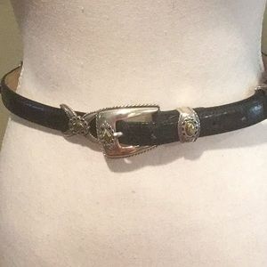 Brighton Black Leather Belt